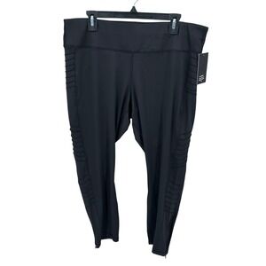 LegEnd Leggings Womens 3X Black Infinity Moto 7/8 High Waisted Pocket Activewear